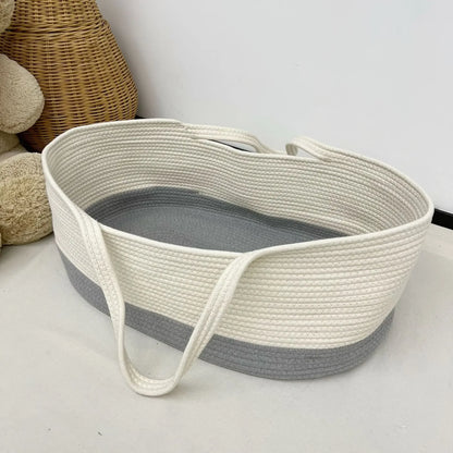 Ins Newborn Hand Basket Cotton Rope Woven Crib Baby Cradle Portable Outdoor Sleeping Infant Accessories Photography Props Gifts