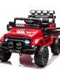 HAUSPROFI 12V Off-Road Ride-On Electric Car Toys for 3+ Years,With LED Lights,Remote Control,Seat Belt ,Bluetooth, 3-Speeds, Suspension