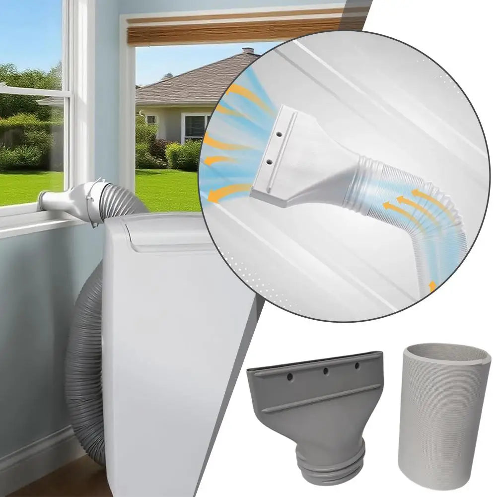 15CM Flat Mouth Joint Exhaust Duct Portable Mobile Air Conditioner Window Duct Pipe Hose Interface Connector Flat Nozzle