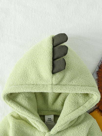 2025 Autumn /Winter Newborn Baby Boy/Girls Warm Fleece Romper Jumpsuit Solid Infant Hooded Jumpsuit Baby Cute Clothing For 0-1Y