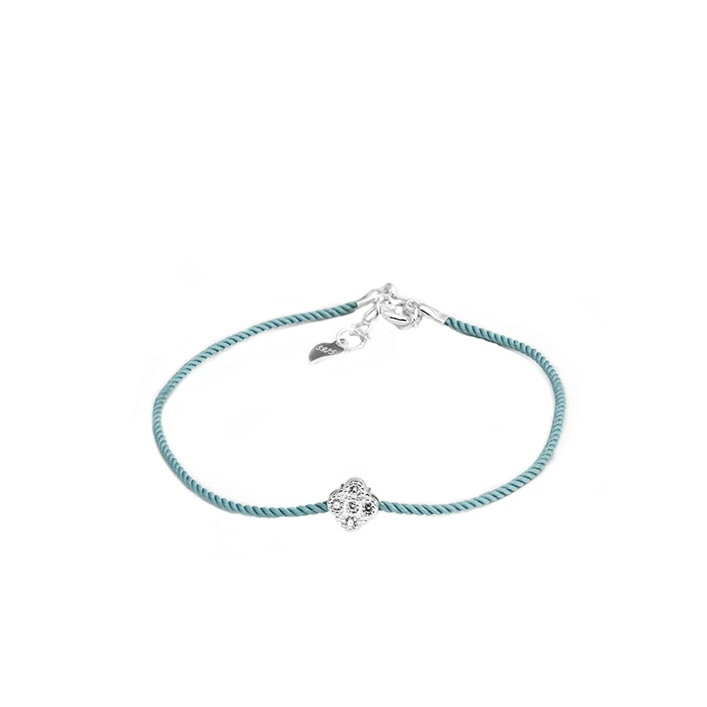 La Monada Red Thread For Hand Women's 925 Sterling Silver Bracelets Square Zircon Red String Rope Jewelry Bracelets For Women