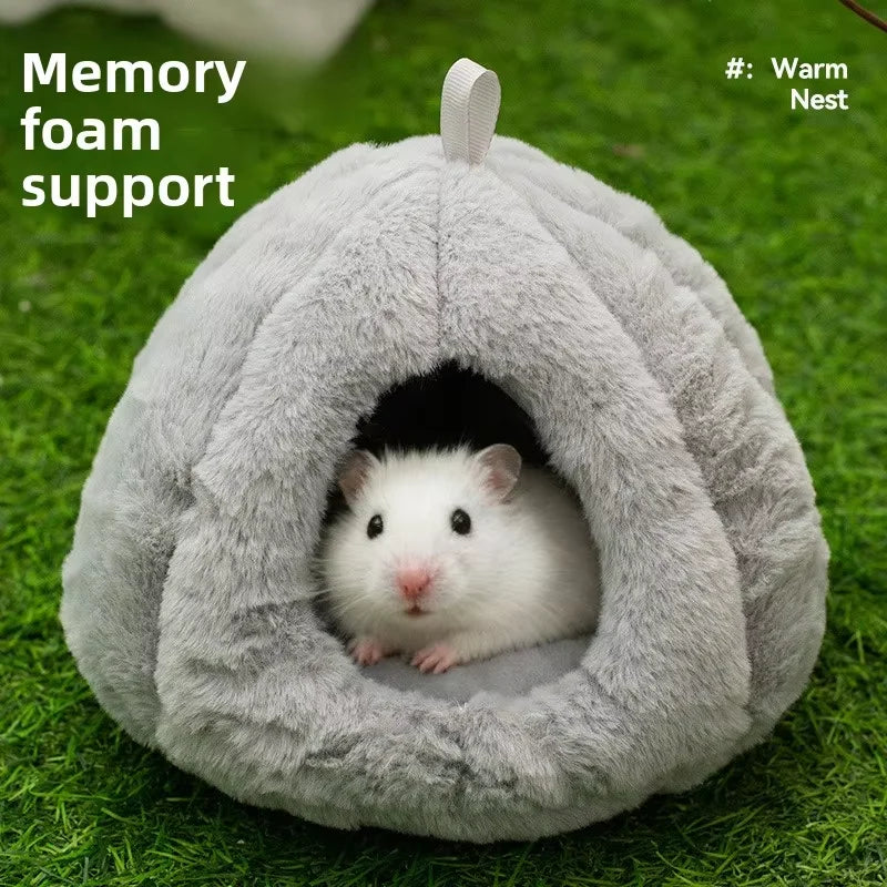 Small Pet Winter Warm Nest Rabbit Fleece Hamster House Gerbil Hideout Plush Mouse Sleeping Cave for Hamsters Mice