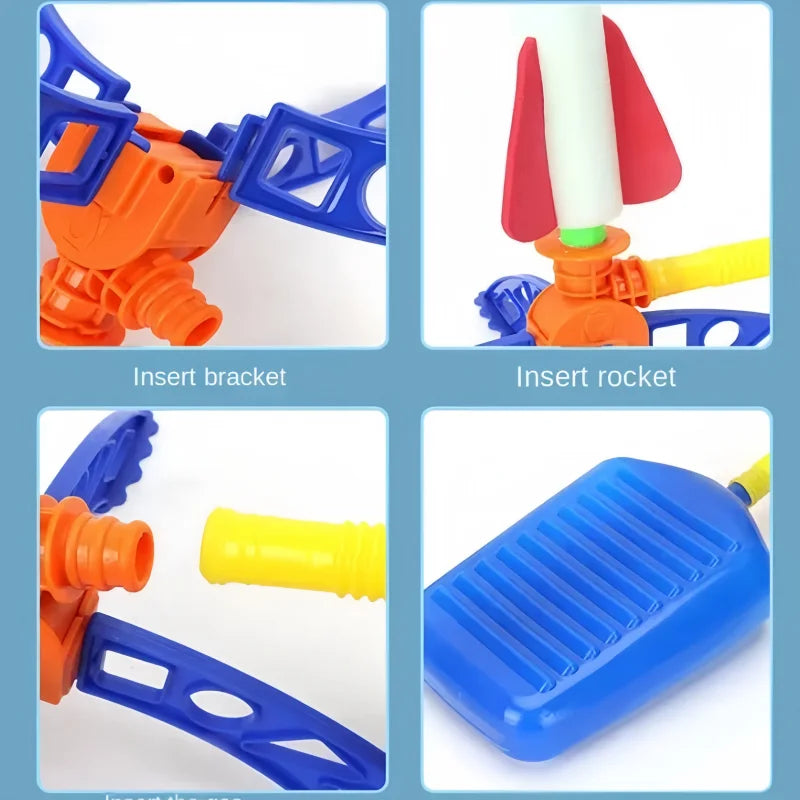 Air Rocket Foot Pump Launcher Outdoor Rocket Impact Flying Soaring Rocket Toy Feet Jumping Sport Puzzle Assemble Toy