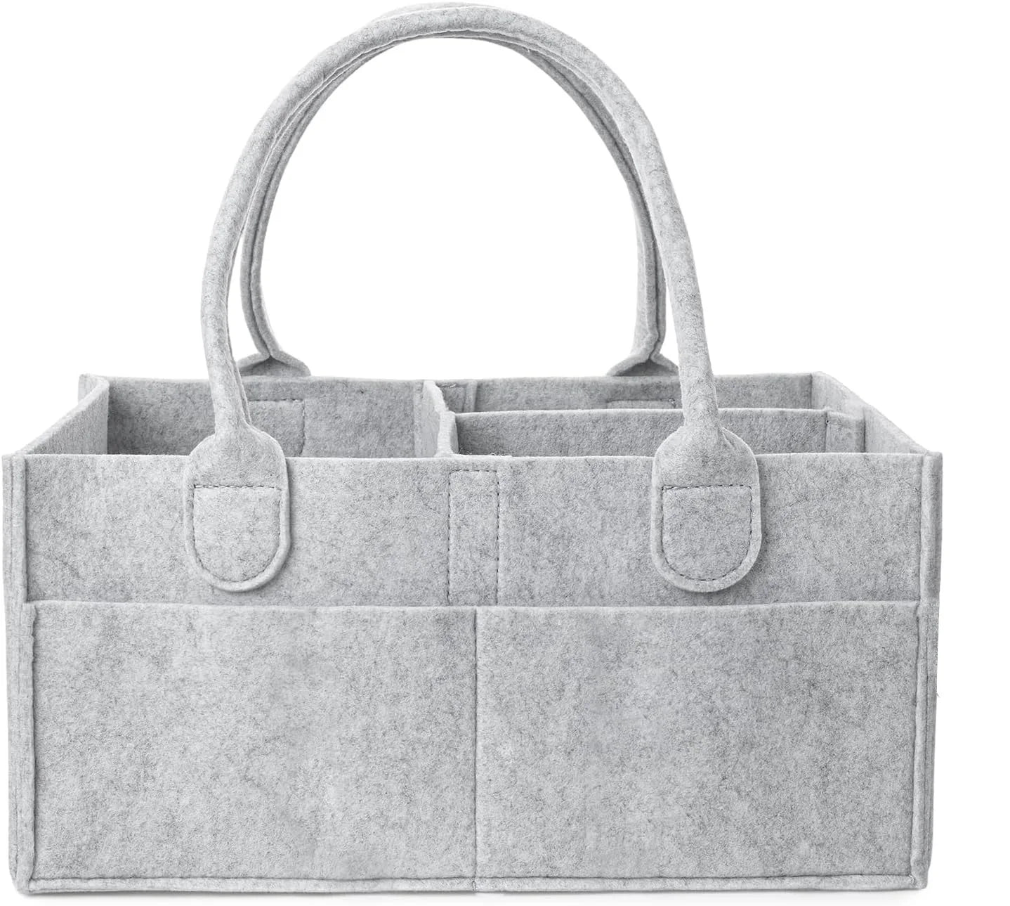 Baby Felt Storage Nursery Organizer Basket Infant Diaper Bag with Handle Caddy Changing Nappy Kids Storage Carrier Large Pocket