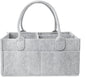 Baby Felt Storage Nursery Organizer Basket Infant Diaper Bag with Handle Caddy Changing Nappy Kids Storage Carrier Large Pocket