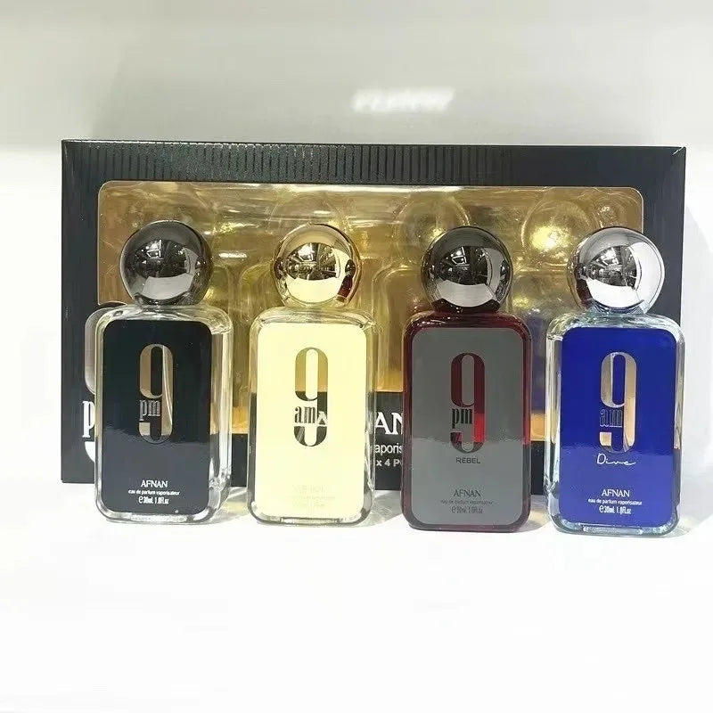 AFNAN 4PCS Perfume Set 30ml Unisex Eau De Parfum Long Lasting Fresh Sweet Woody Aromatic Fragrance Collection Luxury Mini Gift