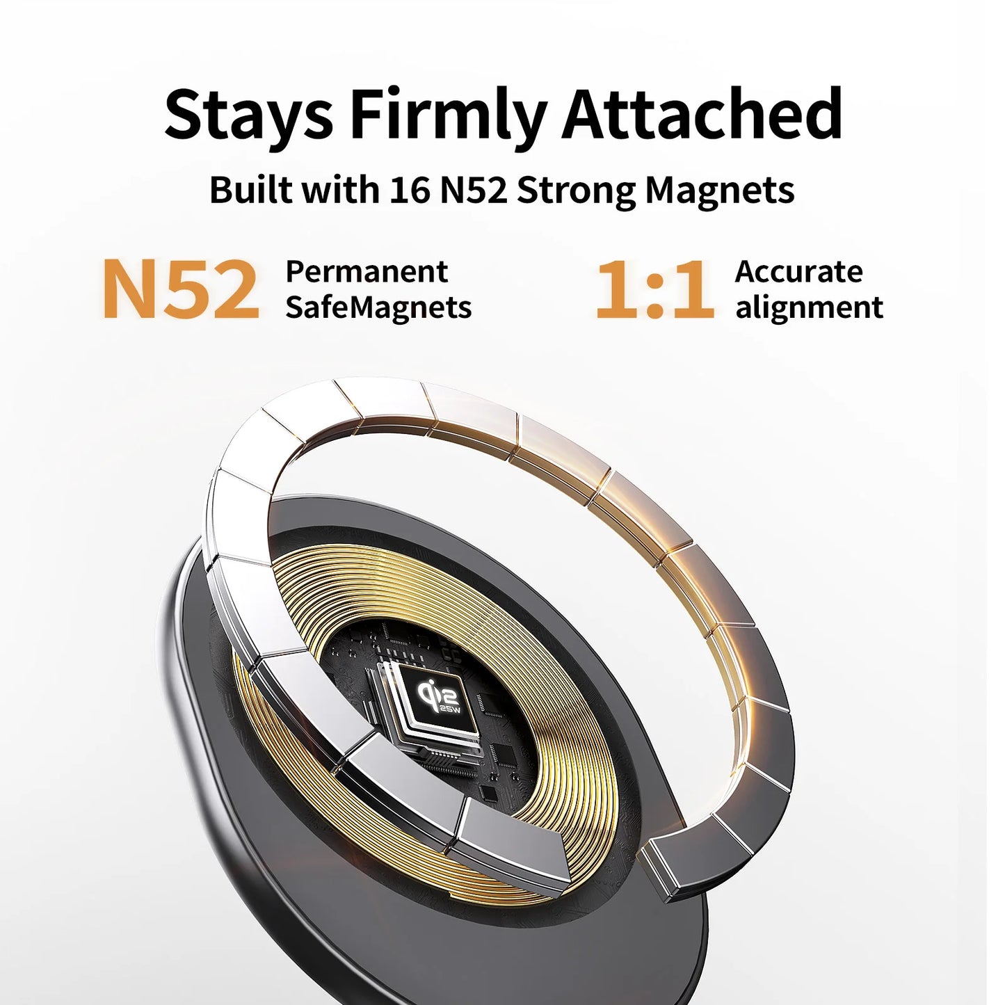 Protable 25W Metal Wireless Charger Qi2.2 Fast Charging Station Stand 360° Rotation for iPhone 17 16 15 14 Pro Max Watch Airpods
