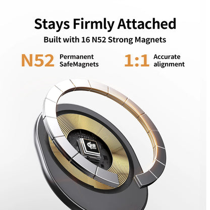 Protable 25W Metal Wireless Charger Qi2.2 Fast Charging Station Stand 360° Rotation for iPhone 17 16 15 14 Pro Max Watch Airpods