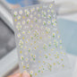 5D Starfish Fish Tail Small Fish Blue Bow Shell Silver Glitter Star Nail Art Stickers Ocean Fantasy Summer Nail Decals Manicure
