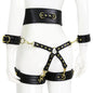 Professional BDSM Red Leather Harness Set Collar Handcuffs Restraint Kit for Women Slave Role Play Fetish Gear Adult Game Toy