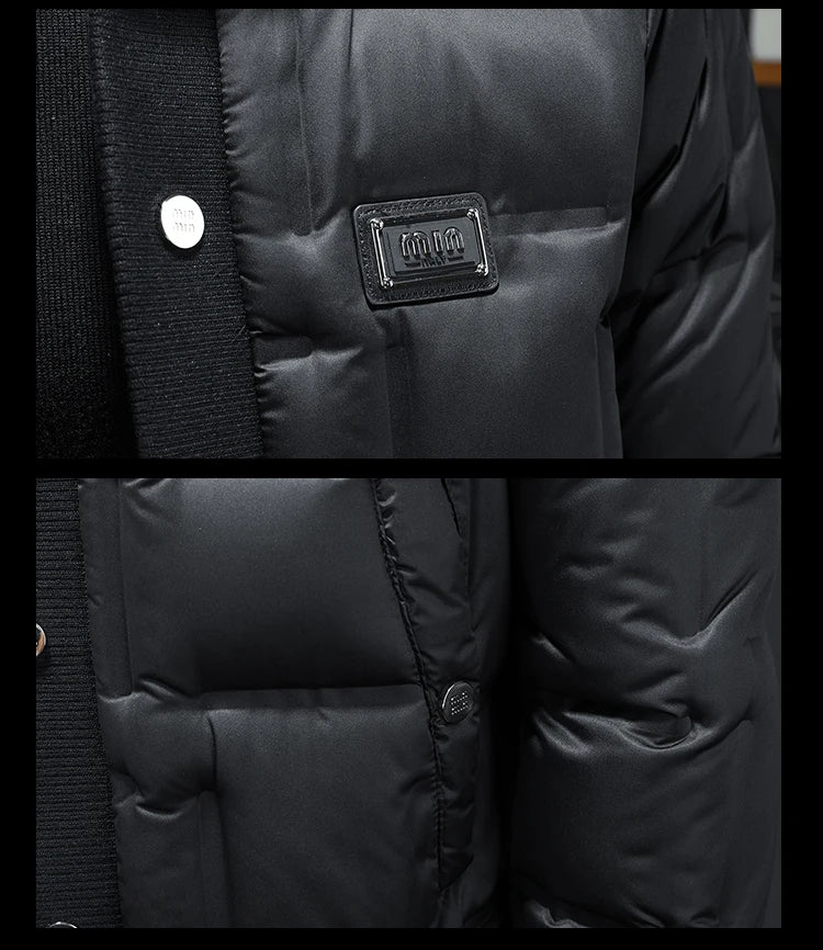Minglu Autumn Winter Single Breasted Men's Jackets High Quality Solid Color White Duck Down Casual Down Male Coats Plus Size 5XL
