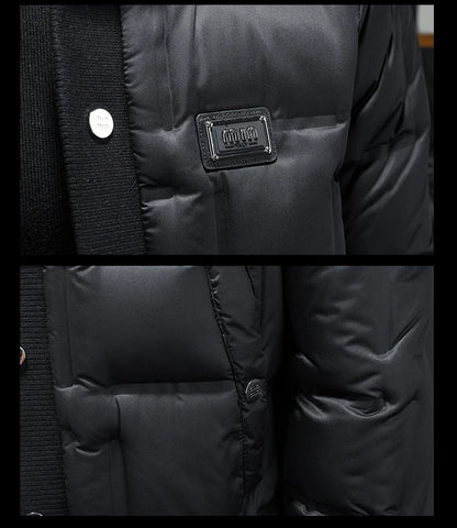 Minglu Autumn Winter Single Breasted Men's Jackets High Quality Solid Color White Duck Down Casual Down Male Coats Plus Size 5XL