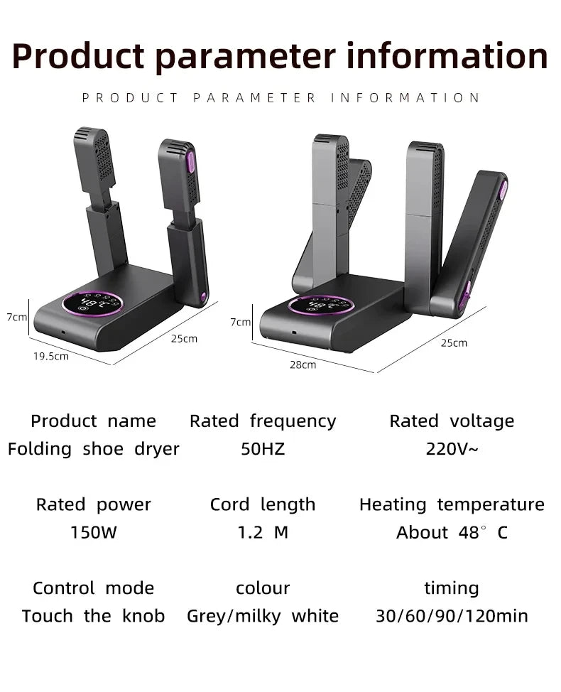 HOMEFISH Korean Style Electric Shoe Dryer 220V - Footwear Heater for Deodorizing And Sterilizing Home Use Appliance