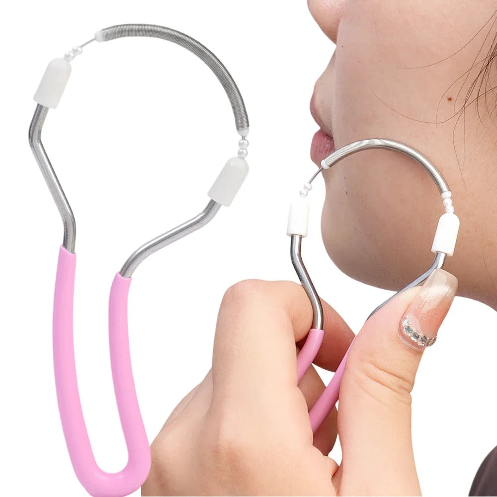 Face Epilator Fine Hair Fetal Hair Manual Spring Facial Hairs Removal Painless Remove Unwanted Hair on Upper Lip Chin Neck Tools