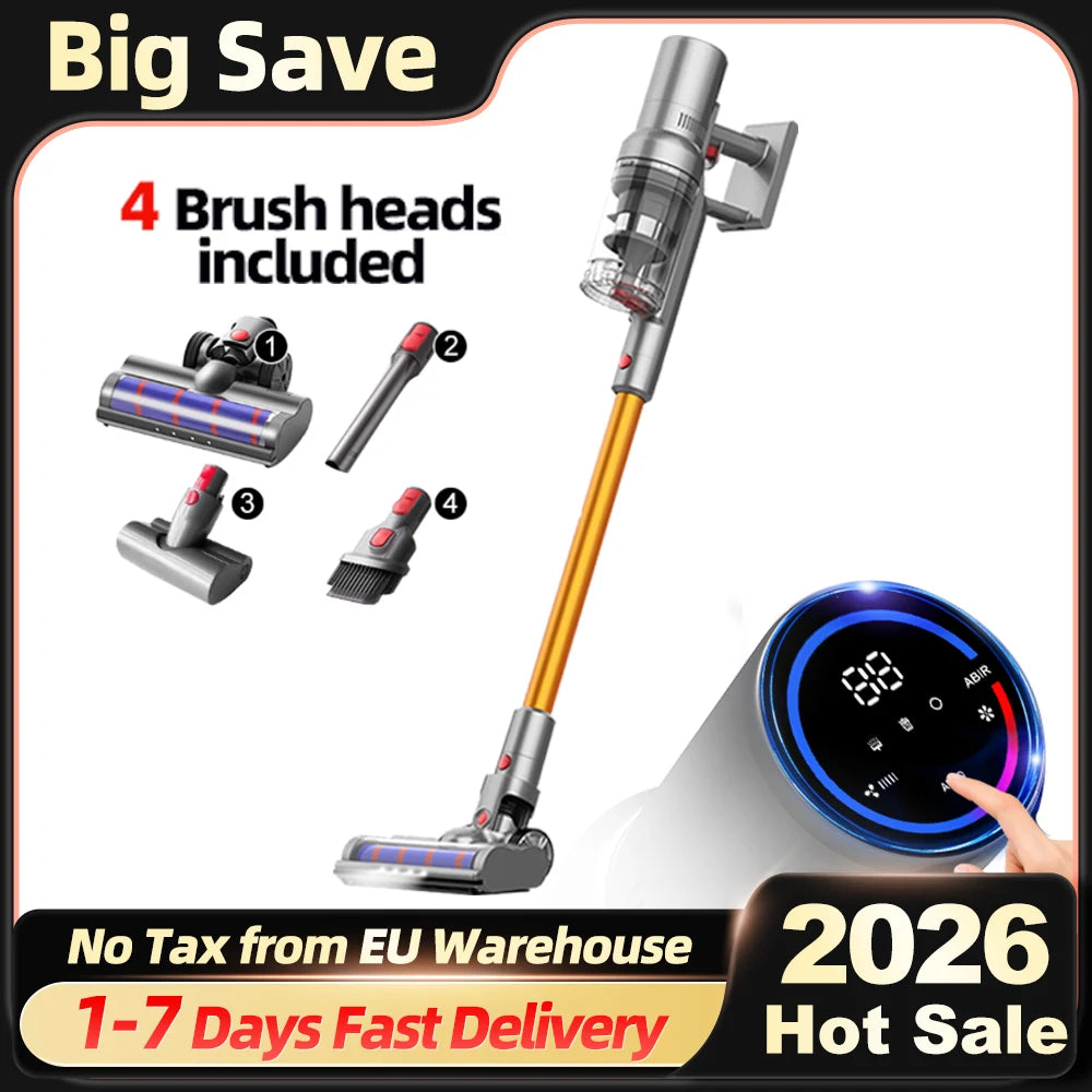 ABIR VC205 Cordless Handheld Vacuum Cleaner ,27000PA,Smart Dust Detction, Big Touch Screen,WithSmart Vacuum for Pet Home