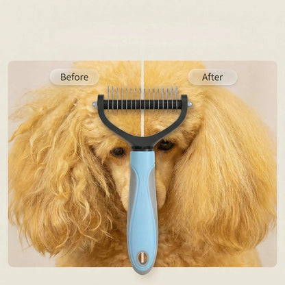 Pet Dog Detangler Dual Side Pet Dematting Comb Dog Cat Knot Remover Brush Undercoat Deshedding Grooming Tool for Long Short Hair