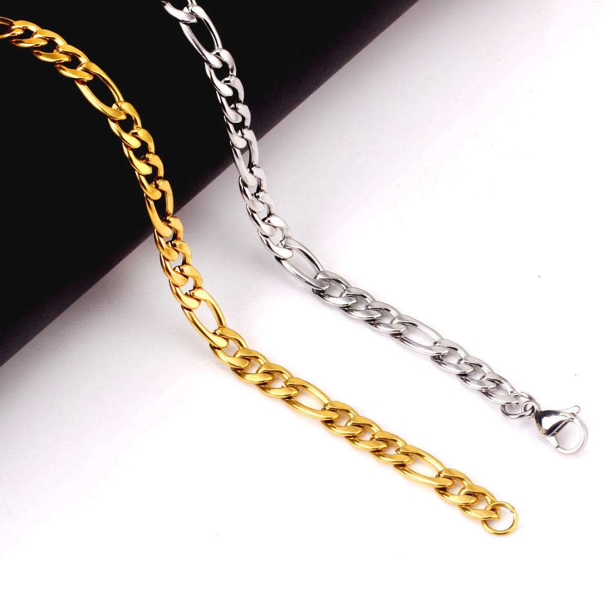 LUXUKISSKIDS Stainless Steel Couple Men/Woman Bracelets Fashion Curb Cuban Link Chains On Hand Rock Bracelet Wrist Jewelry Gifts