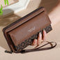 1pc Classic Men's Faux Leather Wallet, Double Layer with Snap Closure, Zippered Card Holder & Photo Compartment, Color blocking