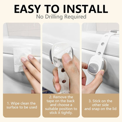Toilet Locks Baby Proof Child Toddlers, Sturdy Safety Toilet Lid Seat Proofer Lock for Kids Pets Dog, Easy Installation