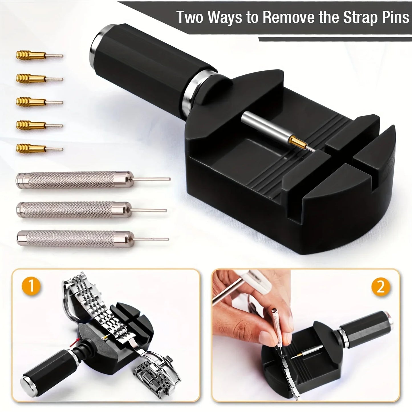 11pcs Watch Link Removal Tool Kit, Watch Band Tool Strap Chain Pin Remover Repair Tool Kit For Watch Band Strap Adjustment, Watc