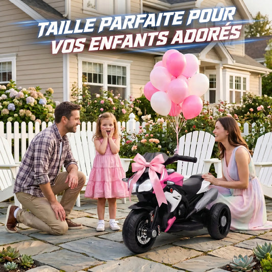 3-wheel electric motorcycle for children, 6V, electric motorcycle for kids aged 3 to 5, with lights and sounds, 86x42x52cm, load capacity: 25 kg