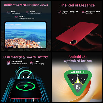 Teclast T65 Plus, 13.4" Tablet, 120Hz Maximum Display, Android 15, Max. 20GB RAM+256GB ROM, Helio G99, 8 cores, 1920x1200, 4G networks and calls, dual SIM card slots, 5G WiFi, GPS, 13MP+8MP