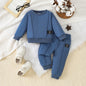 2-Piece Long-Sleeve Sweatshirt Set for Baby Boys (New Autumn & Winter Style)This casual two-piece outfit (including a sweatshirt