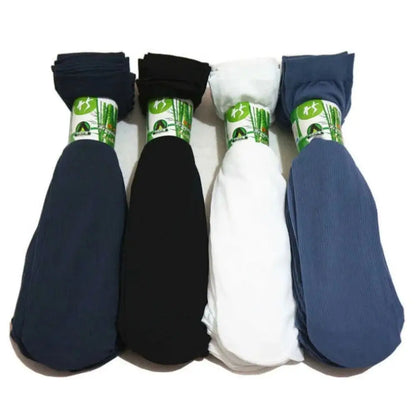 10pairs New Breathable Men Ice Silk Socks Soft Elastic Ultra-thin Socks Solid Business Socks