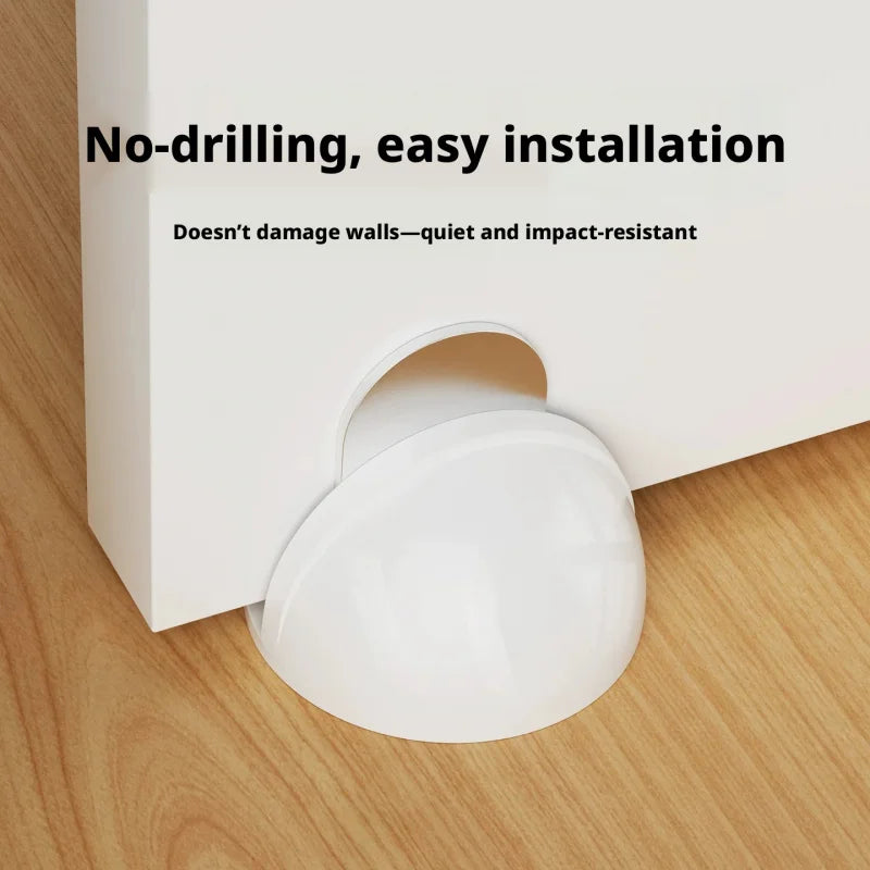 No-Drill Magnetic Door Stopper: Silicone Anti-Collision Buffer for Glass & Bedroom Doors - Windproof Floor Mount