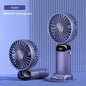 Mini Portable Handheld Fan Foldable Neck Hanging Fans 5 Speed USB Rechargeable Fan with Phone Stand and Display Screen 1800mAh