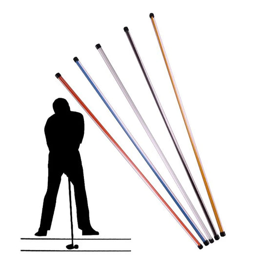 PGM 2 Pcs Golf Alignment Sticks Alignment Rods Direction Indicator Swing Guide Tool with Clear Tube Case for Full Swing Practice