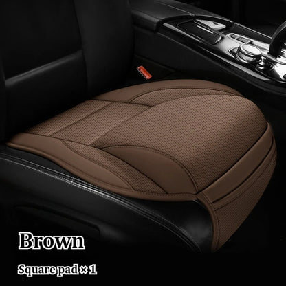 Ergonomic PU Leather Car Seat Cushion with Lumbar & leg Support Ventilated Design Storage Pockets Universal Fit for Most Cars