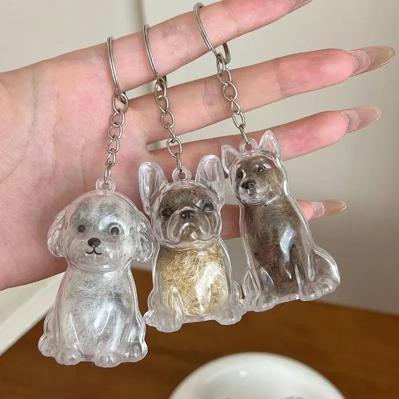 Diy Bag Charm Handmade Pet Hair Memorial Keychain Keepsake Pendant for Dog Fur - Personalized Pet Loss Gift for Dog Lovers