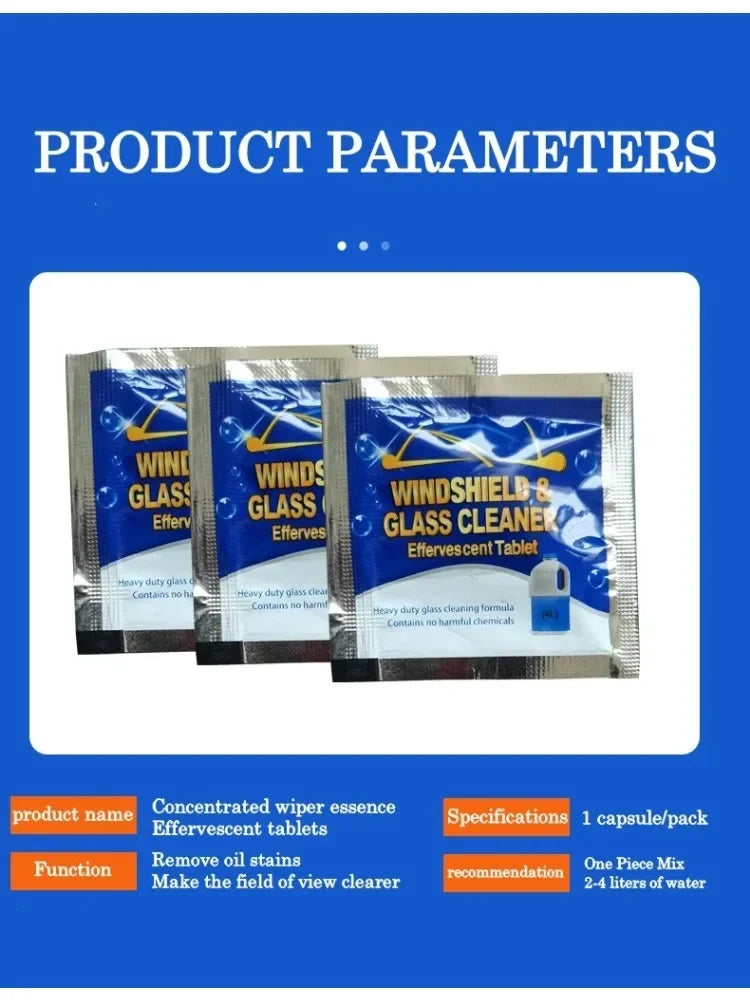 ISGTDRM Solid Cleaner Car Windscreen Cleaner Effervescent Tablet Auto Wiper Glass Solid Cleaning Concentrated Tablets Detergent