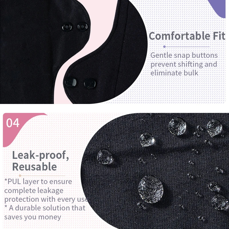 4pcs Washable Sanitary Towels Cotton Menstrual Pad Reusable Women Sanitary Napkins Feminine Hygiene Product Period Cloth Pads