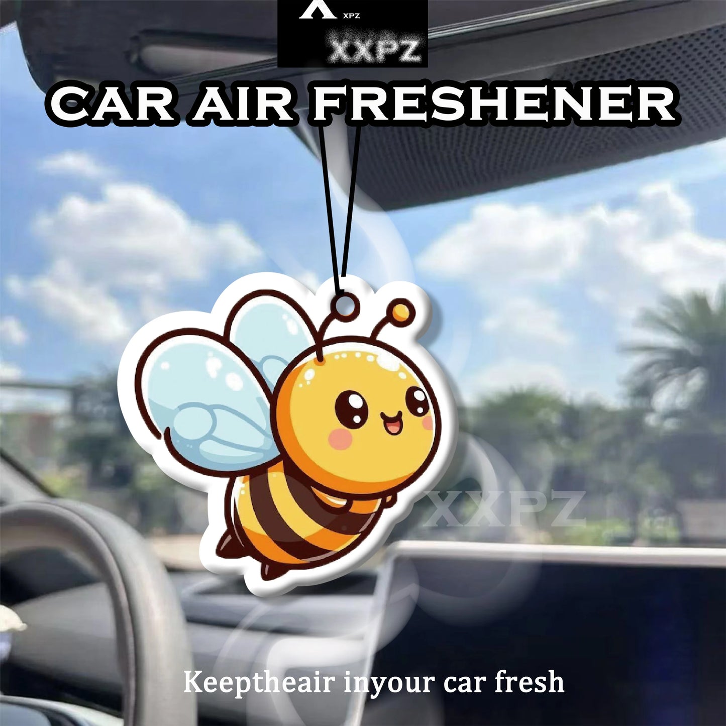 1/3pcs Bee Car Air Freshener Auto Parts Car Hanging Funny Yellow Bee Shape Aromatherapy Scent Gift for Friends New Car