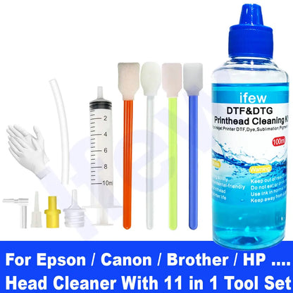 DTF Printer Head Cleaner DTF Ink Cleaning Solution Cleaning Washing Printhead Liquid for Epson DX4 DX5 DX7 L1800 L805 L800 I3200
