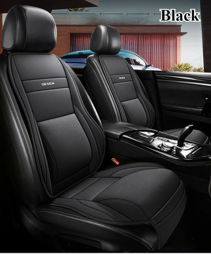 Ergonomic PU Leather Car Seat Cushion with Lumbar & leg Support Ventilated Design Storage Pockets Universal Fit for Most Cars