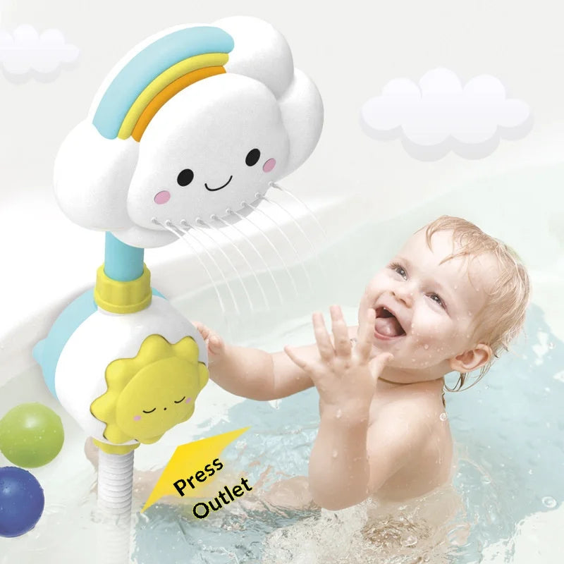 Baby Bath Toy Cloud Faucet Shower Sprinkler Water Spray Game Toy Kids Bathroom Gift