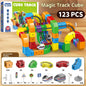 Electric Magnetic Track Set STEM Building Toy with Anti-Gravity Vehicles 100+ Pieces DIY Railway Model Creative Gift for Kids
