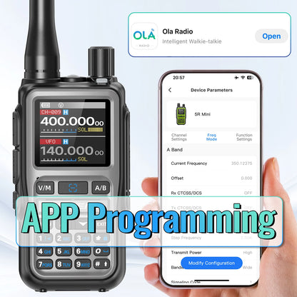 BAOFENG UV 5R Mini Walkie Talkie Dual PTT Bluetooth Programming Wireless Copy Frequency AM FM Long Range Small Size Ham Radio