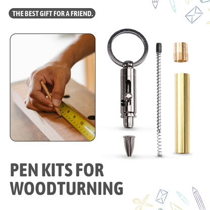 Hot Sale-Wood Mini Bolt Pen/Keychain For Men Gift Woodturning Ballpoint Kit Turning Pen Kits