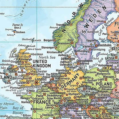 World Map in English Poster Prints Painting Education Painting School Supplies Classroom Home Decor,Travel Supplies
