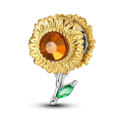 Original 925 Sterling Silver Charm Beads Clover Sunflower Tulip Carnation Pendant For Women Jewelry Fashion Gift