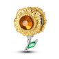 Original 925 Sterling Silver Charm Beads Clover Sunflower Tulip Carnation Pendant For Women Jewelry Fashion Gift