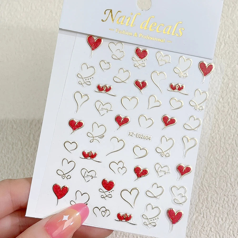 1pc Sliver Gold Star Nail Art Stickers Y2K Charms Self-Adhesive Sliders Laser White Chrome Gel Polish Decals Kawaii Accesories