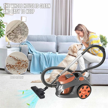 3300W Multicyclonic Vacuum Cleaner 3L Bagless Canister Vacuum Cleaner Cleaning Machine for Hard Floors Carpets Pet Hair
