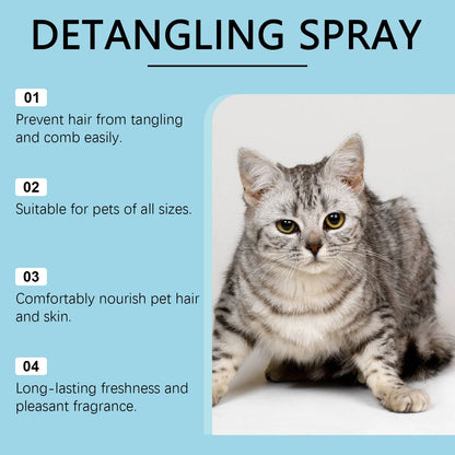 100ML Pet Detangling Spray Herbal Formula Smoothing Hair Remove Tangles, Knot & Mats Refreshing Maintain Pet Hair Grooming Spray