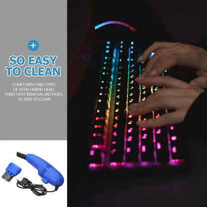 Keyboard Cleaner Mini USB Keyboard Vacuum Cleaner Portable Computer Cleaning Brush for Laptop PC Desk Dust Removal