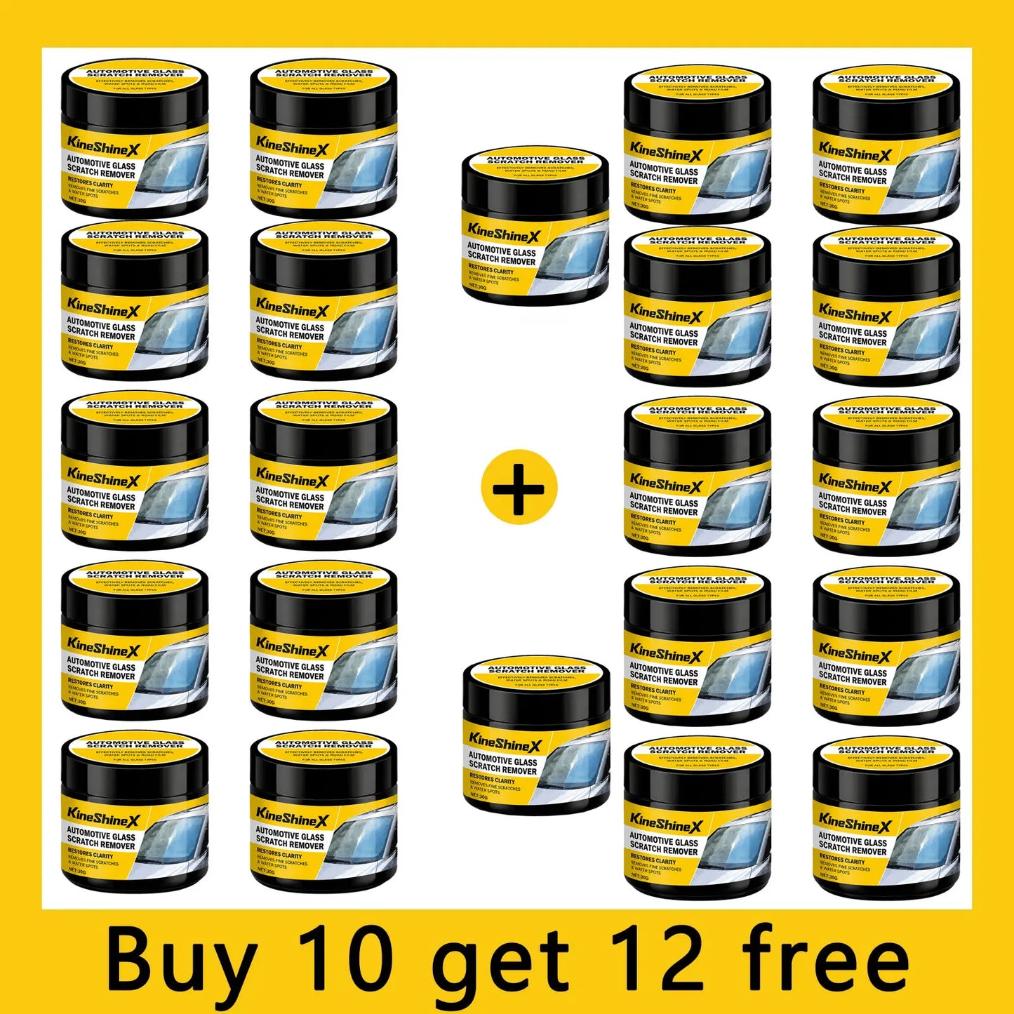 Polish / Restore / Brighten – Car Glass Scratch Repair Compound, Windshield Renovation Paste, Mirror Finish Brightener